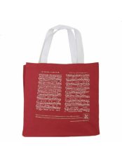 Vászon táska - piros, kottás